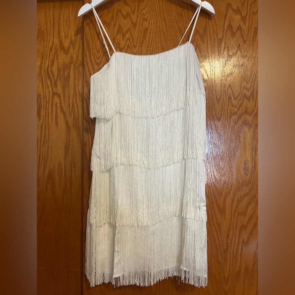 Abercrombie & Fitch White Fringe Dress